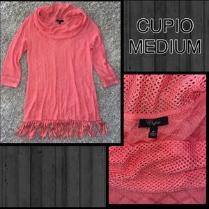 CUPIO Sweater Top, Medium, Pink